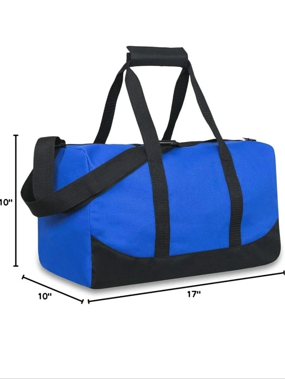 Classic Blue & Black Weekend Gym Duffel Bag - 17x10x10